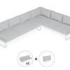 Fino Config E - Outdoor Modular Sofa in Matt White aluminium with Light Grey Cushions