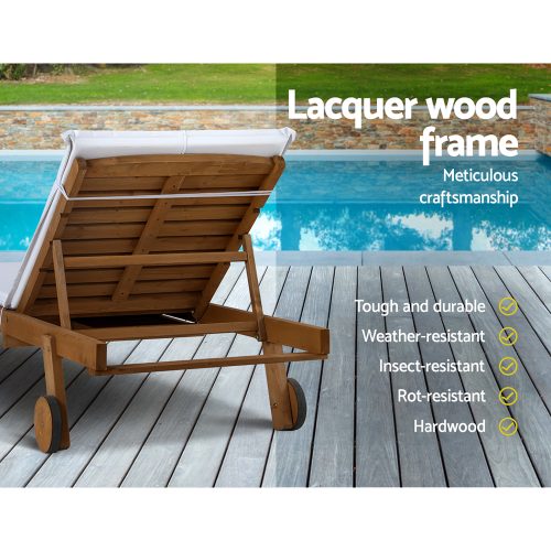Outdoor Furniture Day Bed Wheel Patio White