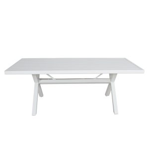 Outdoor Trestle Dining Table Aluminium Frame White