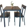 YES4HOMES 5 Piece Kitchen Dining Room Table and Chairs Set Furniture - Black