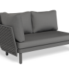 Siano Modular Left Arm 2 Seater - Outdoor - Charcoal - Dark Grey Cushion