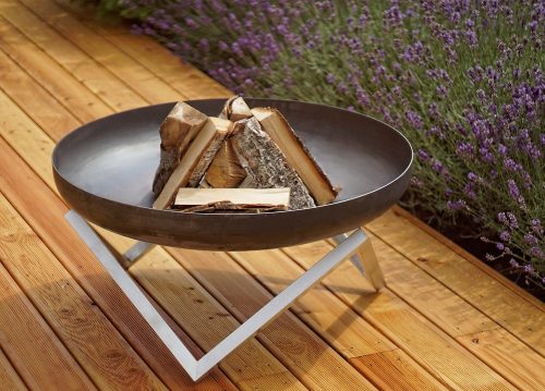 steel outdoor fireplace