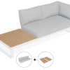 Fino Config B - Outdoor Modular Sofa in Matt White aluminium with Light Grey Cushions