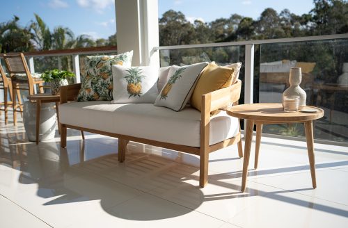 two-seat outdoor couch