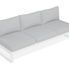 Fino Outdoor 3 Seater Sun Lounge in Matt White Frame / Light Grey Fabric