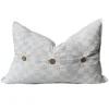 Annecy Check Linen Cotton Cushion 40x60cm Lumbar - Natural