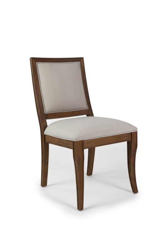 Britannica Outdoor teak dining chair front angle view