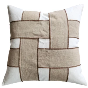 Dénpasar Intertwined Linen Cushion 55cm Square - White