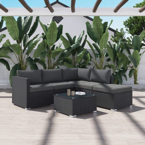 Garden Lounge Set Black
