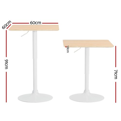Gas lift dining table
