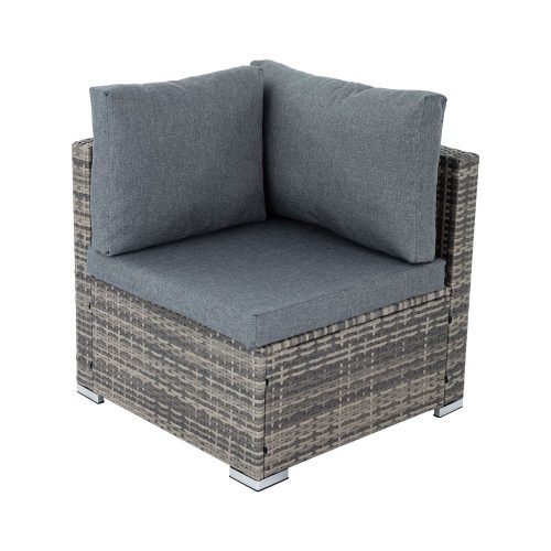 Grey outdoor ottoman set