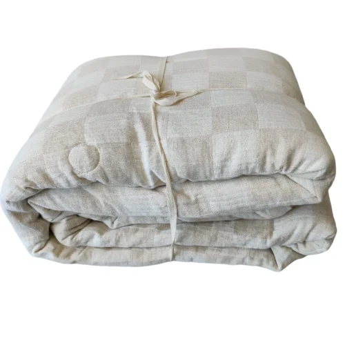Linen cotton bed cover