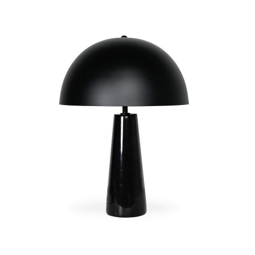 Mila Table Lamp – Black Marble – Black Shade