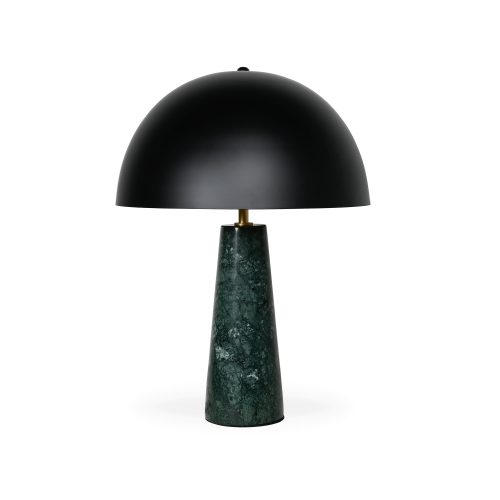 Mila Table Lamp – Green Marble – Black Shade
