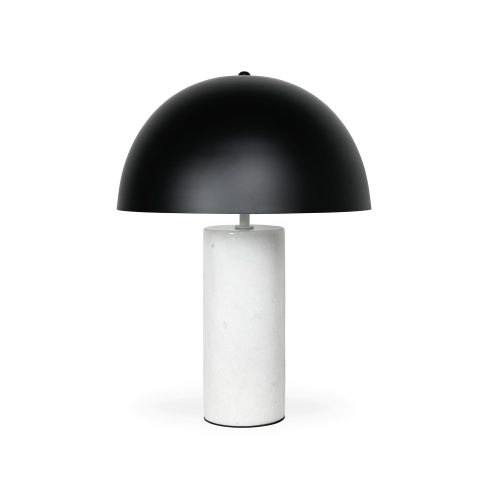 Mila Table Lamp – White Marble – Black Shade