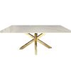 Miles Gold With White Marble Dining Table - 90cm x 180cm