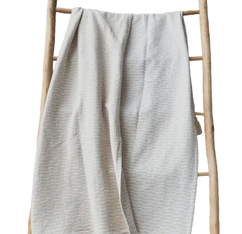 Off-white beige throw