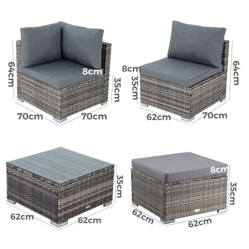 Outdoor seating set grey
