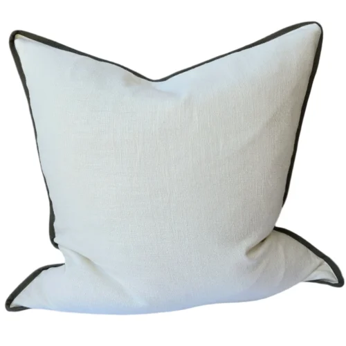 Reine Heavyweight Linen Cushion 55cm Square - White