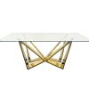 Roula Gold Dining Table - Clear Glass - 240cm x 110cm