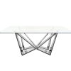 Roula Silver Dining Table - Clear Glass - 240cm x 110cm