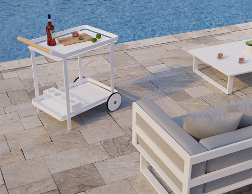 white-bar-cart-poolside