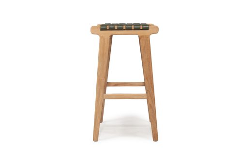 Bar stool with leather seat