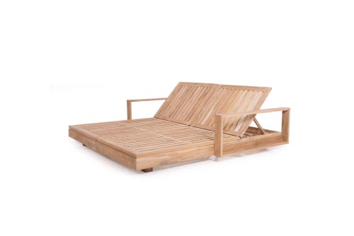Elegant outdoor double lounger with arms
