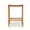 Pasadena Leather Saddle Stool – Flat Tan