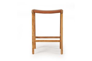Pasadena Leather Saddle Stool – Flat Tan