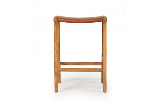 Pasadena Leather Saddle Stool – Flat Tan
