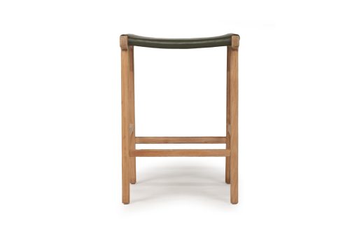 Pasadena Leather Saddle Stool – Olive – Flat