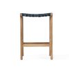 Pasadena Leather Saddle Stool – Woven Black