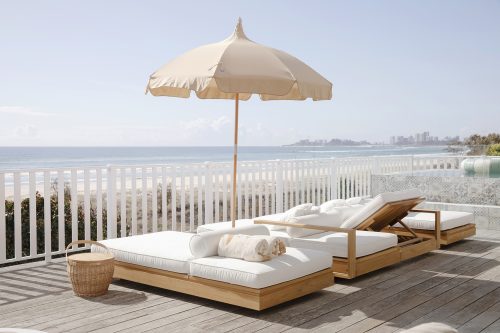 Poolside double chaise lounge