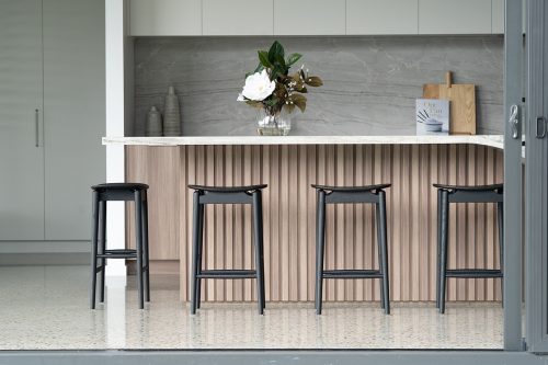 Sleek black stool