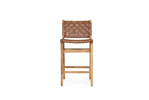 Tan woven counter stool