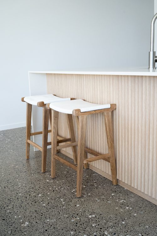 White leather stool