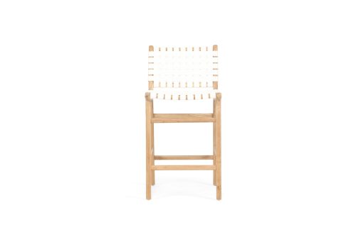 White woven counter stool