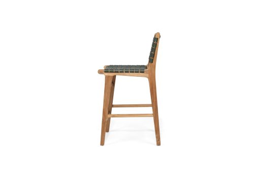 Woven leather bar stool