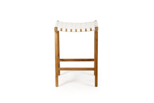 Woven leather bar stool