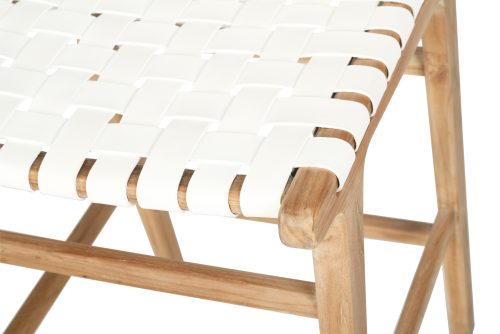 Woven leather stool
