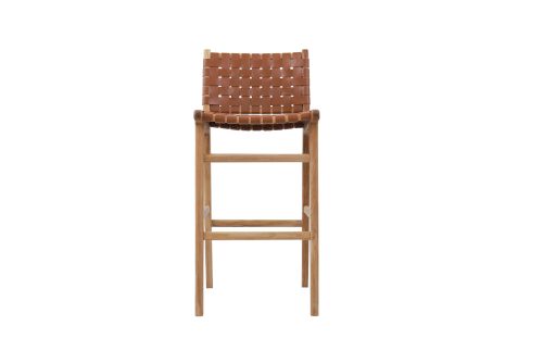 Woven leather stool