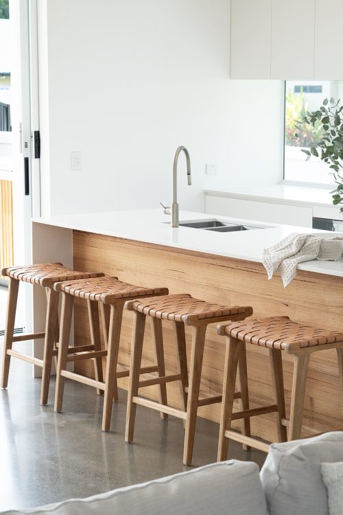 Woven natural stool
