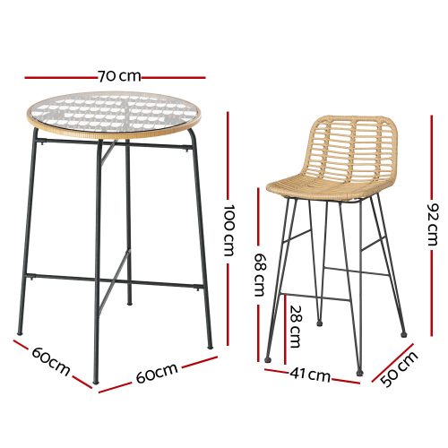3-piece outdoor bar set