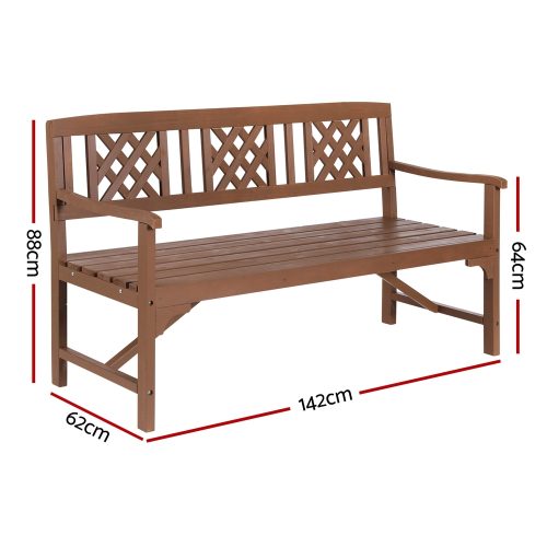 3-seater wooden bench
