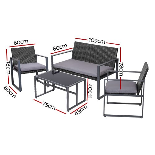 4 piece rattan furniture