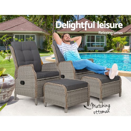 Adjustable patio recliner
