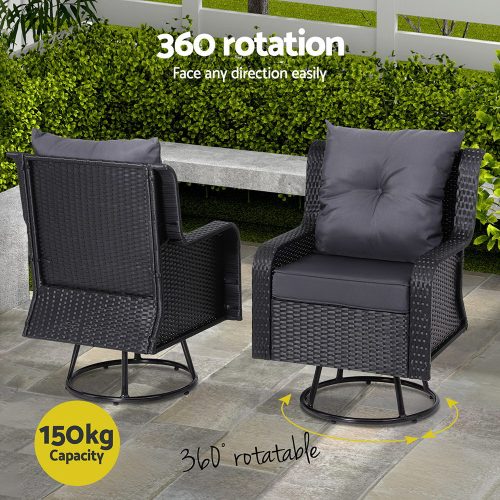 Black patio furniture