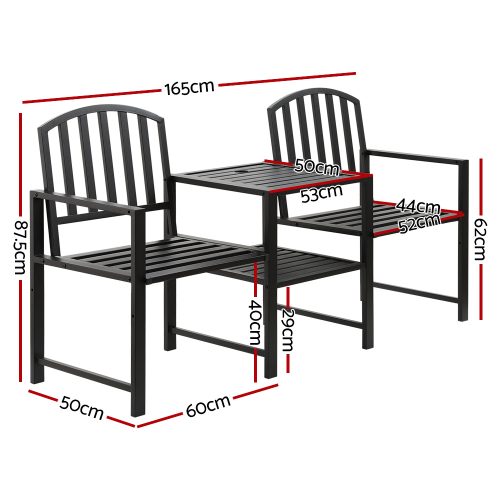Black steel patio furniture