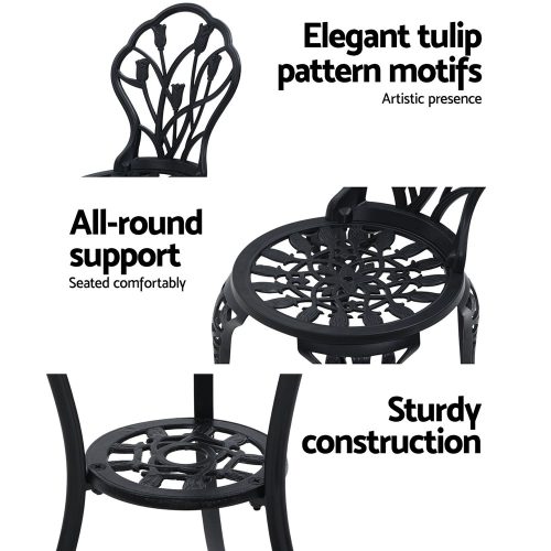 Black tulip bistro set
